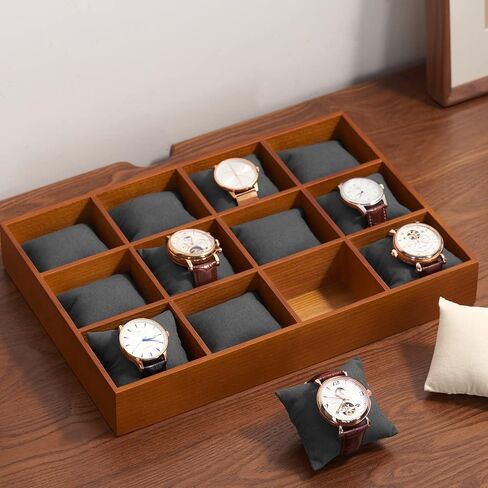Solid Wood Watch Storage Tray for Drawer Watch Pillow Organizer Display Tray Showcase (Beige) in Saudi Arabia