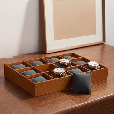 Solid Wood Watch Storage Tray for Drawer Watch Pillow Organizer Display Tray Showcase (Beige) in Saudi Arabia