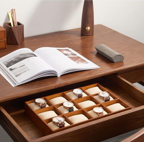 Solid Wood Watch Storage Tray for Drawer Watch Pillow Organizer Display Tray Showcase (Beige) in Saudi Arabia