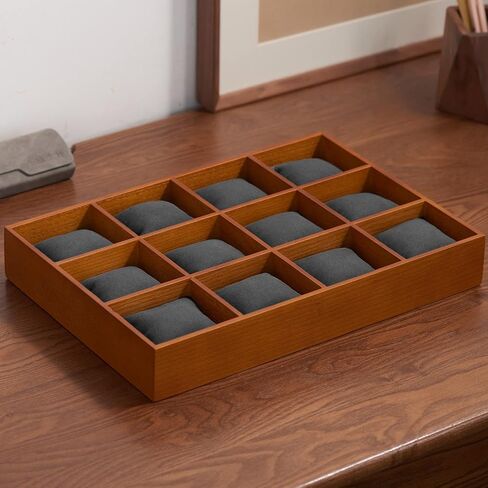Solid Wood Watch Storage Tray for Drawer Watch Pillow Organizer Display Tray Showcase (Beige) in Saudi Arabia