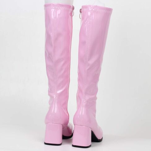 JiaLuoWei GOGO Boots for Women, Knee High Boots, PU Leather Zip Ladies Party Dance Shoes in Saudi Arabia