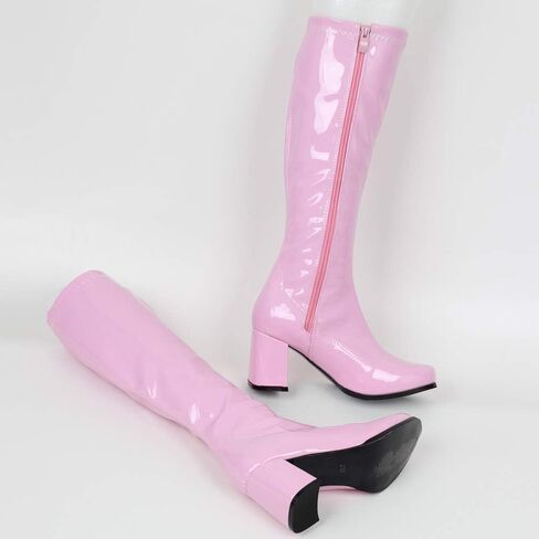 JiaLuoWei GOGO Boots for Women, Knee High Boots, PU Leather Zip Ladies Party Dance Shoes in Saudi Arabia