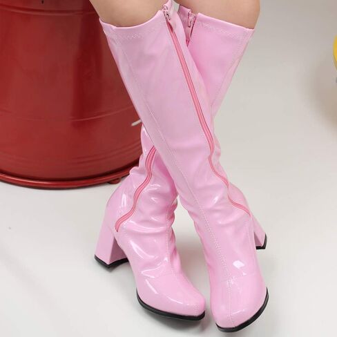 JiaLuoWei GOGO Boots for Women, Knee High Boots, PU Leather Zip Ladies Party Dance Shoes in Saudi Arabia