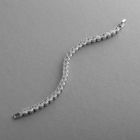 سوار Mariell Glamorous Platinum Silver 6 1/2" صغير الحجم CZ Bridal Tennis Bracelet - مثالي للمعصم الأصغر! in Saudi Arabia