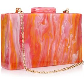 Acrylic Handbags for Women Malachite Green Acrylic Evening Bag Unique Square Bag for Lady Evening Prom Banquet