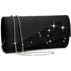 Dasein Women's Satin Rhinestone Clutch Evening Bags Sparkle Glitter Shiny Purse Handbag for Party Wedding Cocktail Prom in Saudi Arabia