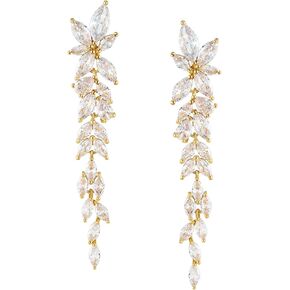 SWEETV Marquise Cubic Zirconia Wedding Earrings for Women Brides, Crystal Chandelier Bridal Drop Earrings for Prom Pageant in Kuwait