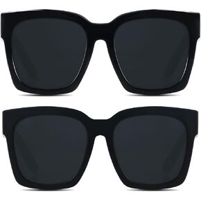 ANDWOOD Oversized Sunglasses for Women Big Large Square Wide Frame Shades Retro Trendy Fashion UV Protection