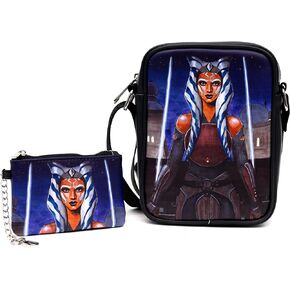 Star Wars Bag and Wallet Combo, Star Wars Ahsoka Tano Pose and Icon Black, Vegan Leather in Saudi Arabia