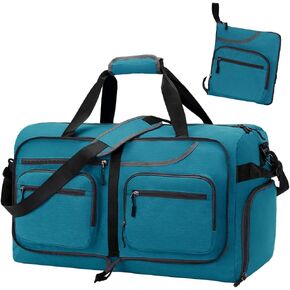 Travel Duffle Bag, 65L Foldable Travel Duffel Bag with Shoes Compartment and Wet Pocket, Waterproof & Tear Resistant (A1-Black, 65L)