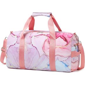Duffle Bags Girls Women Gym Dance Bag Small Weekender Ovenight Carry On Tote with Shoe Compartment and Wet Pocket