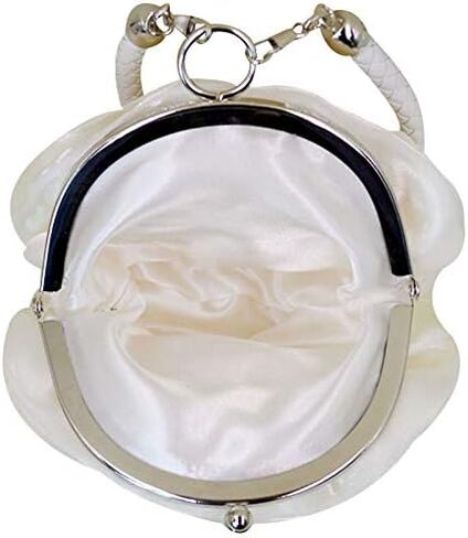 Buddy Women Rose Shaped Clutch Soft Satin Wristlet Handbag Wedding Party Purse in Kuwait