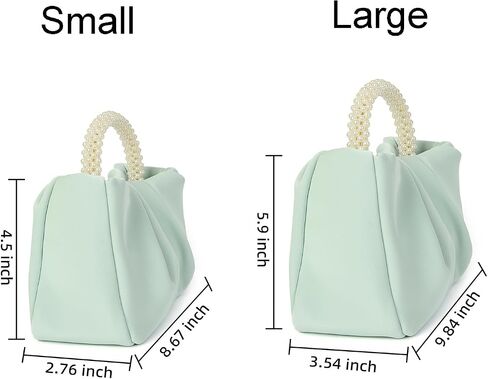 Valleycomfy Evening Clutch Pearl Purses for Women Ladies Soft Leather Ruched Crossbody Bags Shoulder Bag for Party/Wedding in Kuwait