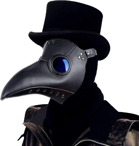Raxwalker Plague Doctor Mask Retro Leather Steampunk Halloween Costume Long Nose Bird Beak Cosplay Props in Saudi Arabia