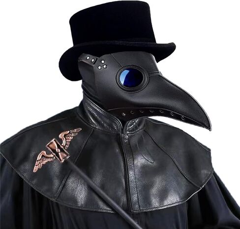 Raxwalker Plague Doctor Mask Retro Leather Steampunk Halloween Costume Long Nose Bird Beak Cosplay Props in Saudi Arabia