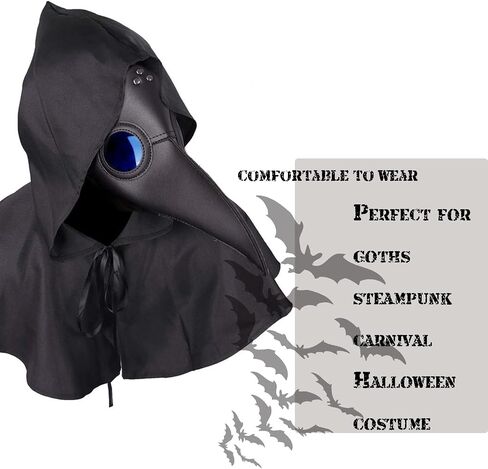 Raxwalker Plague Doctor Mask Retro Leather Steampunk Halloween Costume Long Nose Bird Beak Cosplay Props in Saudi Arabia