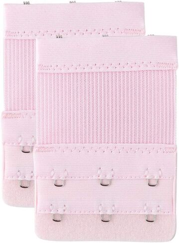 Allegra K Woman 2 x 3 Hooks Eye Tape Bra Strap Extension Extender Hook Light Pink 2 Pcs in Saudi Arabia