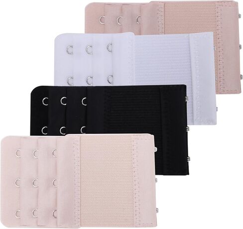 حمالة صدر سنكاري 8 قطع 3 خطافات / 2 خطافات 3 صفوف حزام تمديد مرن للسيدات للسيدات، 4 ألوان in Kuwait