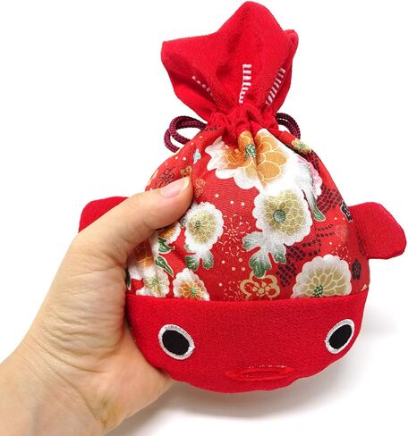 Honbay Cute Japanese Style Goldfish Drawstring Bag Gift Bag Cosmetic Bag Jewelry Pouch Coin Purse, 22x15cm/8.7x5.9inch (Pink) in Saudi Arabia
