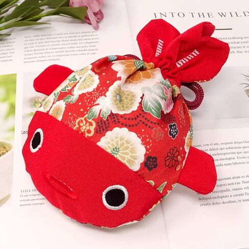 Honbay Cute Japanese Style Goldfish Drawstring Bag Gift Bag Cosmetic Bag Jewelry Pouch Coin Purse, 22x15cm/8.7x5.9inch (Pink) in Saudi Arabia