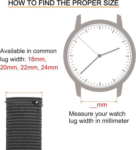 HARFINGTON Nylon Watch Band Durable Nylon Strap for Men, Universal Replacement Canvas Watchband in Kuwait