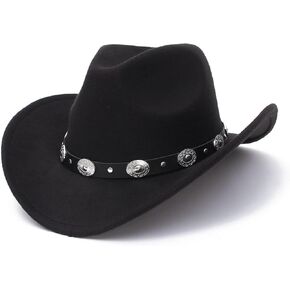 Utaly Girls-Toddler Fedoras Western Cowgirl Cowboy Hat with Buckle Belt for Kids Girls Boys 4-8 Years