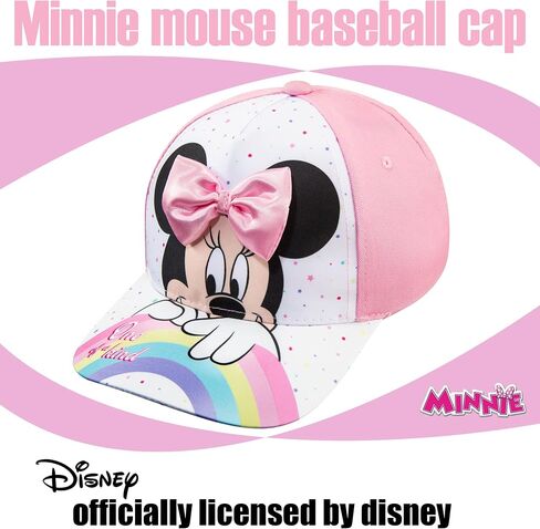 Disney Minnie Mouse Toddler Girls Pink Baseball Cap - Many Styles - Ages 2-4 Years - Adjustable Velcro Closure (Peek-a- Boo Minnie) in Saudi Arabia