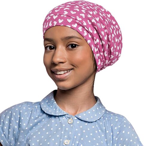 Kids Beanie Sleep Hats Bonnet for Night Sleeping Skull Cap to Keep Hair Smooth Adjustable Black in Saudi Arabia