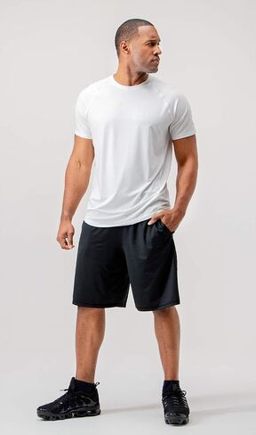 DEVOPS Men's 3-Pack Quick Dry Short Sleeve T-Shirt Sun Protection Running Athletic Workout Active Shirts in Saudi Arabia