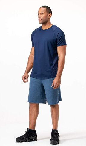 DEVOPS Men's 3-Pack Quick Dry Short Sleeve T-Shirt Sun Protection Running Athletic Workout Active Shirts in Saudi Arabia