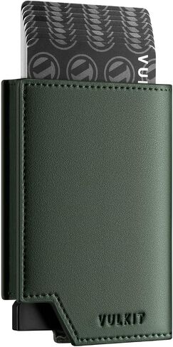 VULKIT Men's Wallet Premium Suede Minimalist Pop Up Card Holder RFID Blocking Magnetic Closure Leather Wallet with ID Window for Cash & Credit Cards Up To 11 Cards in Kuwait
