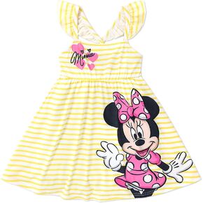 Disney Princess Minnie Mouse Frozen Elsa Girls Dress Ruffle Sleeveless Criss Cross Sundress Summer Clothes Baby to Toddler in Saudi Arabia