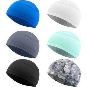 gelbesty 6 Pack Cooling Skull Cap for Men Women, Cycling Motorcycle Helmet Liner, UPF 50 Sun Protection Sweat Cap for Running Multicolor in Kuwait
