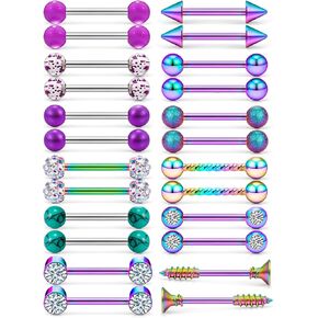 Kadogohno Nipple Rings for Women Nipple Piercing Jewelry 14G Nipple Rings Surgical Steel Screw Dangle Nipplerings Nipple Shield Ring Barbell Body Piercing Jewelry Set 5/8 Inch 16mm 12 Pairs