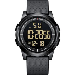 GOLDEN HOUR Ultra-Thin Minimalist Sports Waterproof Digital Watches Men with Wide-Angle Display Rubber Strap Wrist Watch for Men Women