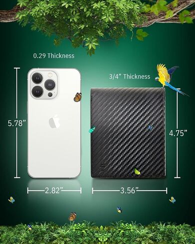 محافظ جلدية نباتية ثنائية الطي للرجال - محفظة رجالية غير جلدية خالية من القسوة مع نافذة لبطاقة الهوية وهدايا RFID له in Kuwait