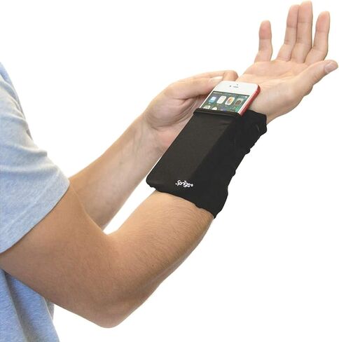 محفظة معصم بجيبين من Sprigs Banjees/حزام معصم/جيب معصم للسفر والمشي والجري. حقيبة محفظة تحتوي على النقود والبطاقات والهويات والمزيد in Kuwait