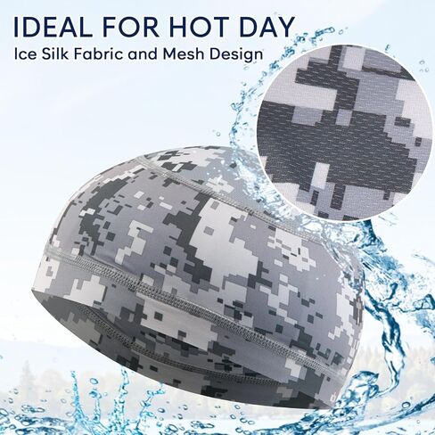 gelbesty 6 Pack Cooling Skull Cap for Men Women, Cycling Motorcycle Helmet Liner, UPF 50 Sun Protection Sweat Cap for Running Multicolor in Kuwait