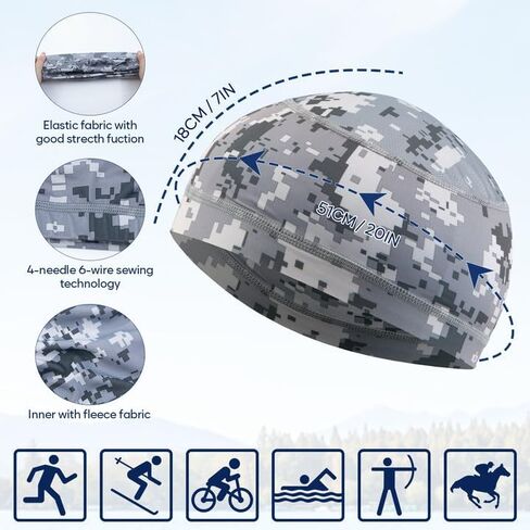 gelbesty 6 Pack Cooling Skull Cap for Men Women, Cycling Motorcycle Helmet Liner, UPF 50 Sun Protection Sweat Cap for Running Multicolor in Kuwait