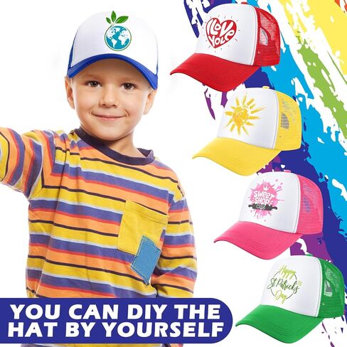 Patelai 24 Pcs Unisex Trucker Hat Bulk Blank Baseball Caps Sublimation Mesh Caps Adjustable Hat DIY in Kuwait