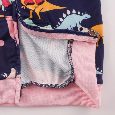 RETSUGO Girls Zip Up Hoodie Jacket Toddler Unicorn Rainbow Sweatshirt Kids Hooded Coat Casual Outerwear Size 2-7 Years in Saudi Arabia