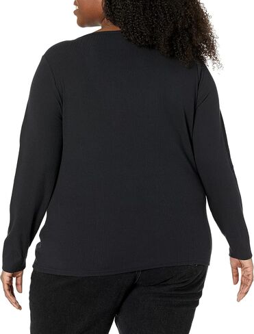 Amazon Essentials Women's Slim-Fit Layering Long Sleeve Knit Rib V-Neck (Available in Plus Size), Pack of 2 in Saudi Arabia