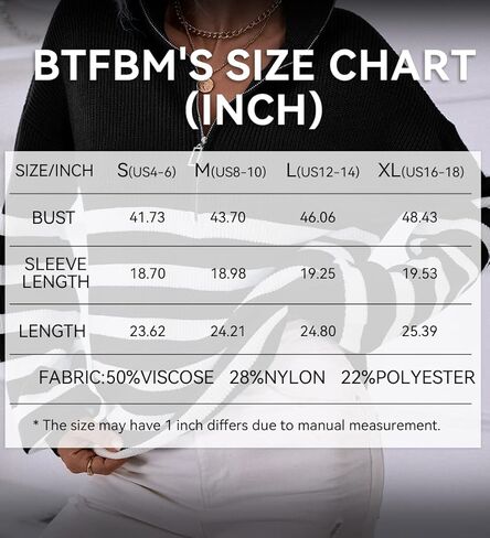 BTFBM Women 2023 Casual Long Sleeve Zip Striped Pullover Sweaters V Neck Collar Ribbed Knit Fall Winter Slouchy Jumpers in Kuwait