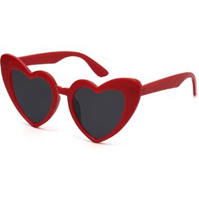 LIKSMU Heart Sunglasses for Women Trendy Cat Eye Love Shaped Sunglasses Vintage Lovely Retro Cute Sun Glasses in Saudi Arabia
