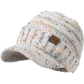 Winter Hats for Women - Thick Warm Stylish Knit Beanie Hat, Soft Stretch Cute Womens Winter Hats with Visor