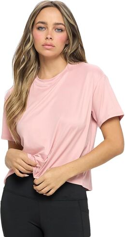 Knit Riot Women’s Crop Top – Short Sleeve Soft Boxy Crewneck Casual Active Workout Yoga Running Cropped Tee T Shirts in Kuwait