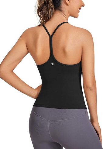قمصان بدون أكمام CRZ YOGA Butterluxe Racerback للنساء - قميص داخلي مبطن بحزام سباغيتي مع حمالة صدر مدمجة in Kuwait