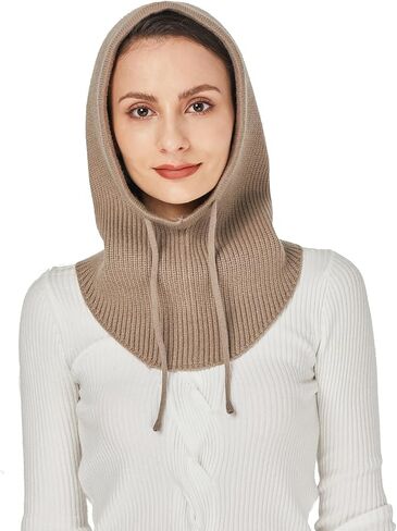 قبعات الشتاء Facecozy للنساء، قبعة وشاح دافئة بغطاء للرأس للنساء قبعة جمجمة بالاكلافا متماسكة مع رباط in Kuwait