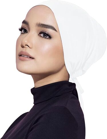 Faticinfa Under Scarf Hijab Cap with Tie-Back Closure Jersey Hijab Inner Caps with Rope Hijab Bonnet for Muslim Women in Saudi Arabia