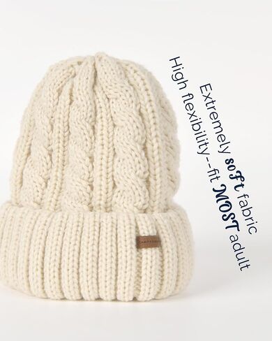 Camptrace Fleece Lined Cable Knit Winter Hats for Women Beanie Hat Warm Snow Ski Skull Cap Beige in Saudi Arabia